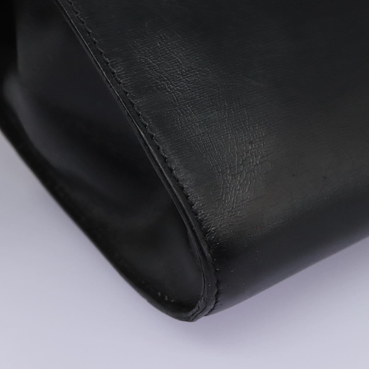 Celine Vintage Circle Logo Leather Black Leather Bag (Pre-Owned)