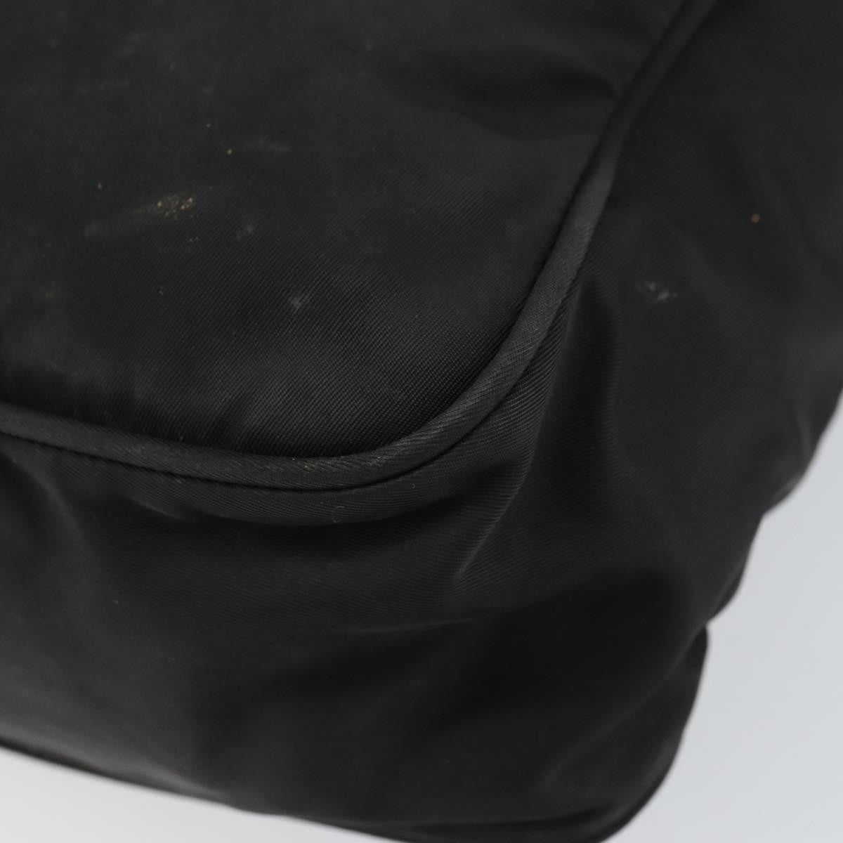 Prada Front Pocket Zip Messenger Tessuto With Saffiano Leather Black Nylon Handbag (Pre-Owned)