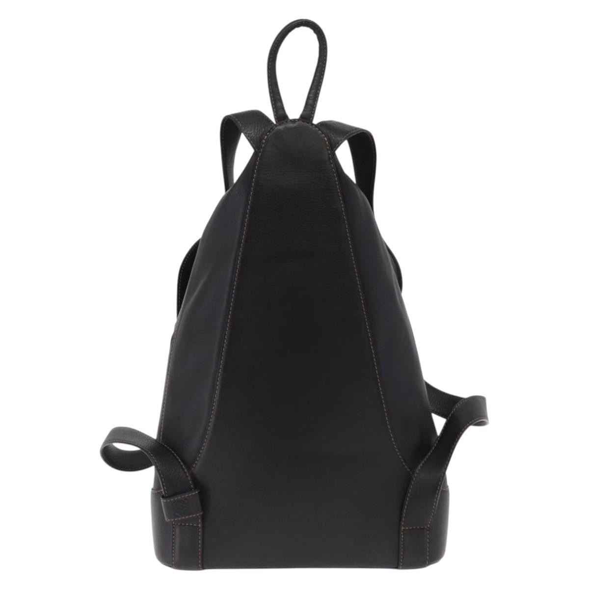 Loewe Anton Leather Black Leather Backpack Bag (Pre-Owned)