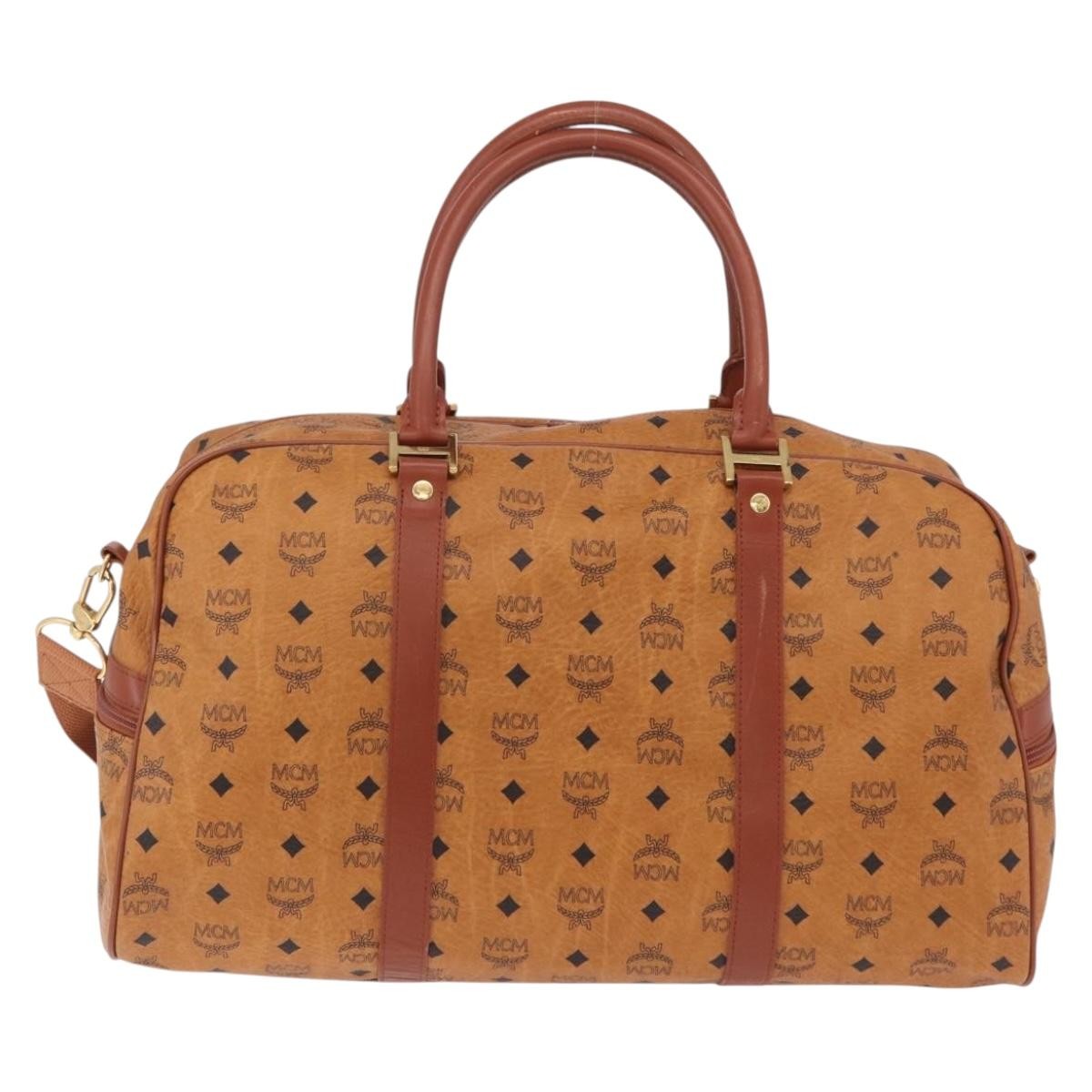 MCM Vicetos Leather Brown Leather Travel Bag Bag (Pre-Owned)