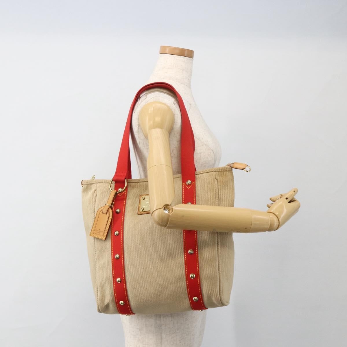 Louis Vuitton Antigua Tote Canvas Beige Canvas Tote Bag Bag (Pre-Owned)
