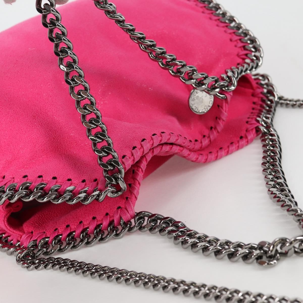 Stella Mccartney Falabella Fold Over Suede Pink Suede Shoulder Bag Bag (Pre-Owned)