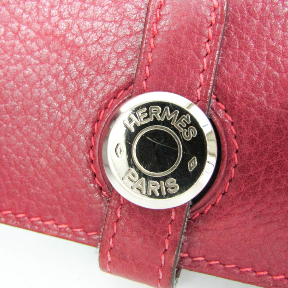 Hermes Dogon Compact Leather Red Leather Wallets Accessory (Pre-Owned)