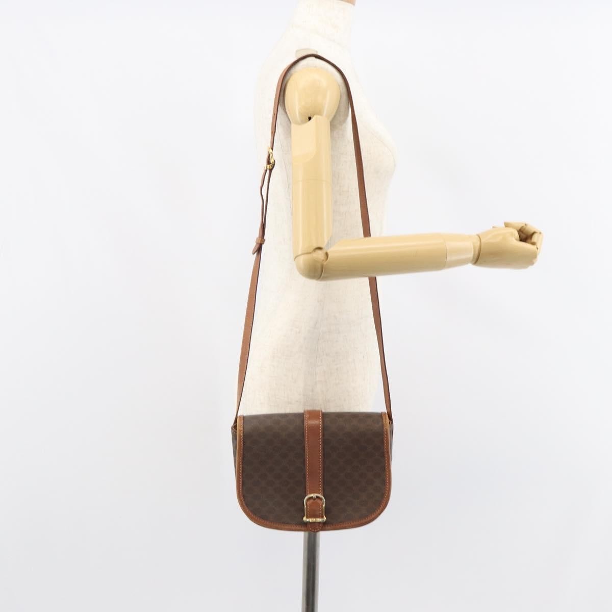 Celine Vintage Macadam Canvas Brown Canvas Backpack Bag (Pre-Owned)