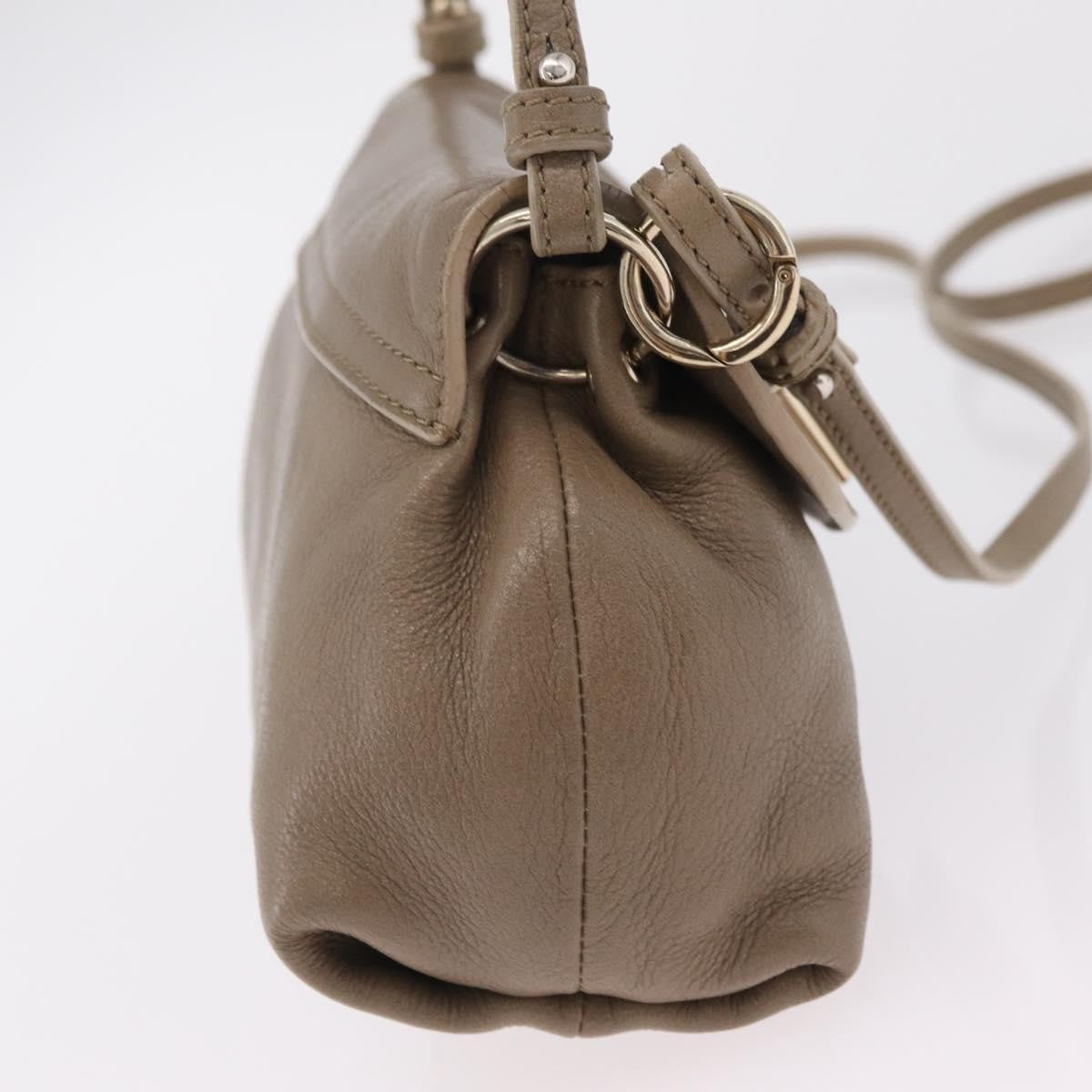 Chloe Lily Leather Beige Leather Shoulder Bag Bag (Pre-Owned)