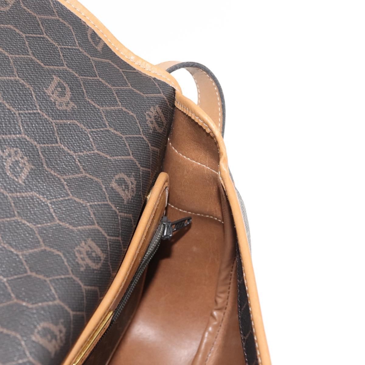 Christian Dior Vintage Honeycomb Canvas And Leather Brown Canvas Shoulder Bag Bag (Pre-Owned)