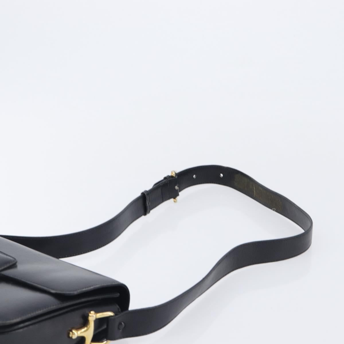 Celine Horse Carriage Leather Black Leather Shoulder Bag Bag (Pre-Owned)