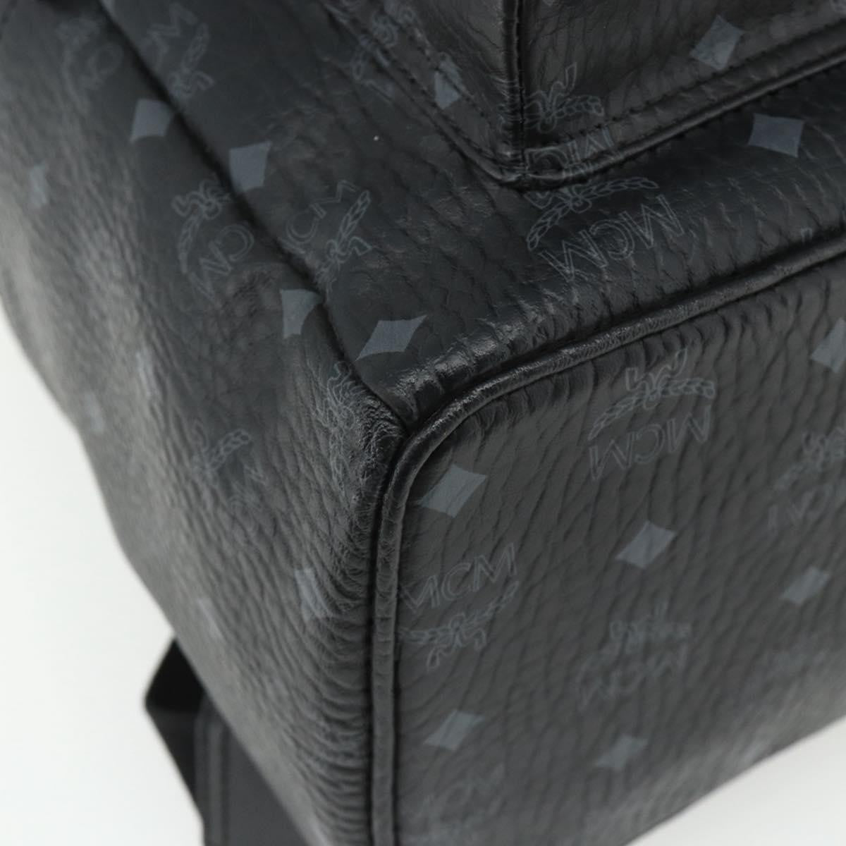 MCM Vintage Vicetos Leather Black Leather Backpack Bag (Pre-Owned)