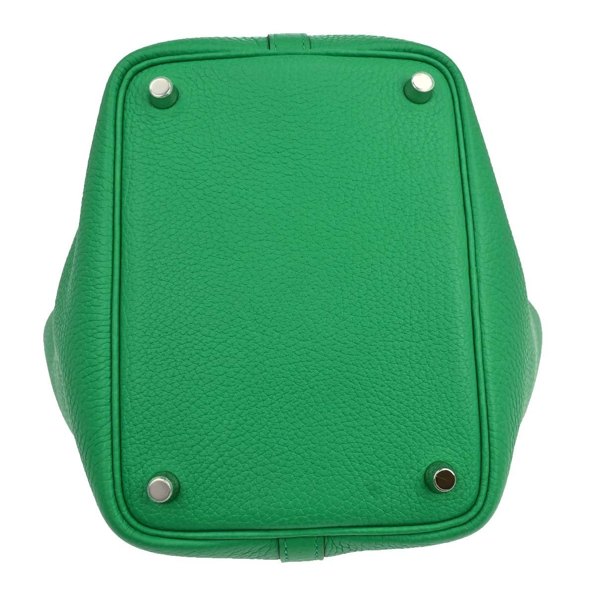 Hermes Picotin Lock Clemence Green Leather Handbag (Pre-Owned)