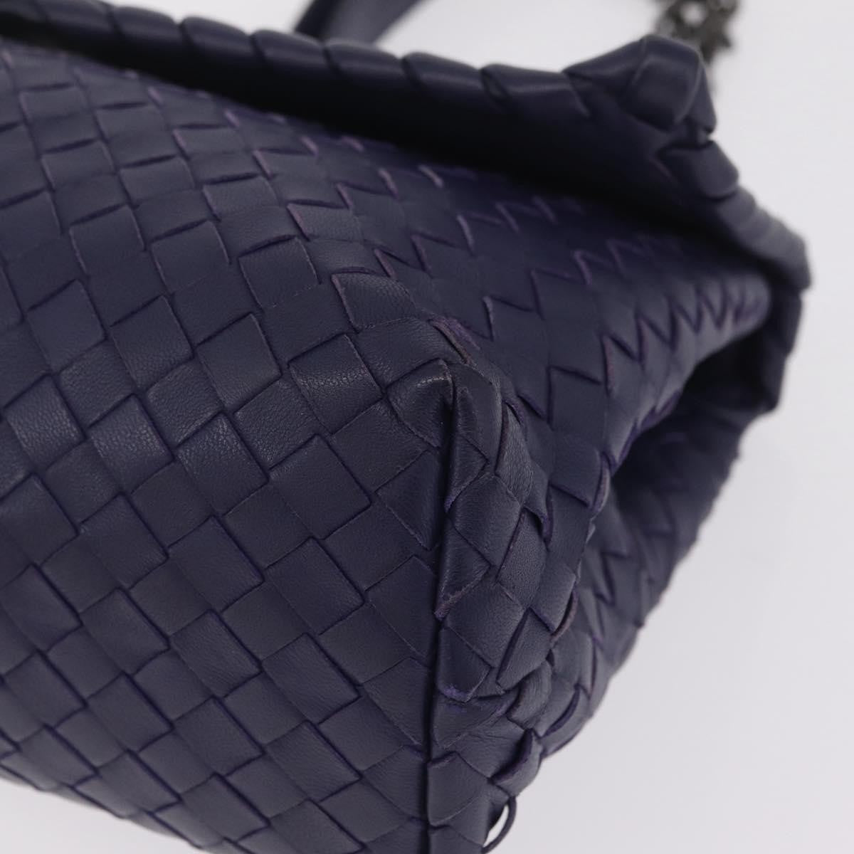 Bottega Veneta Olimpia Intrecciato Nappa Purple Leather Crossbody Bag Bag (Pre-Owned)