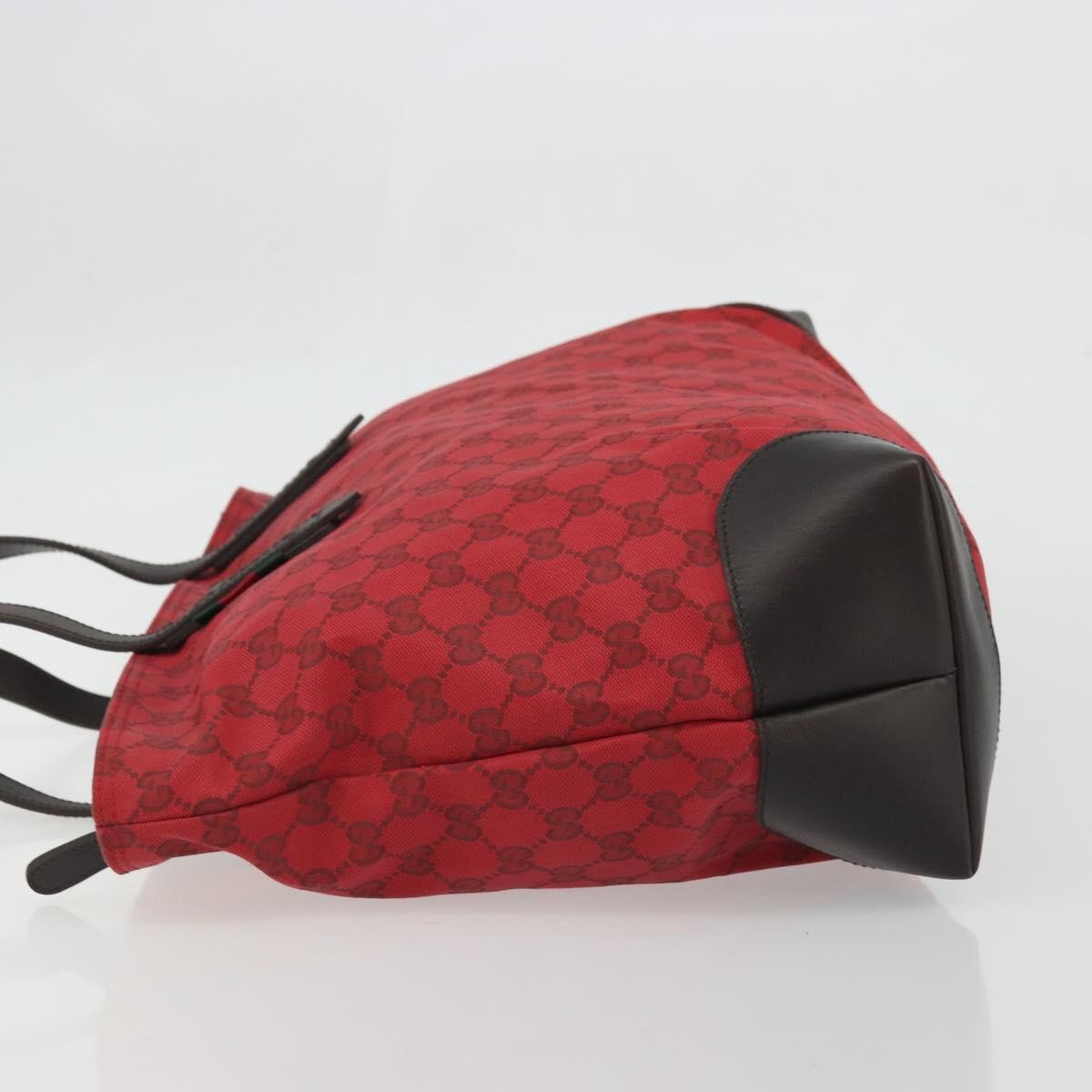 Gucci Original Zip Gg Canvas With Leather Red Canvas Tote Bag Bag (Pre-Owned)