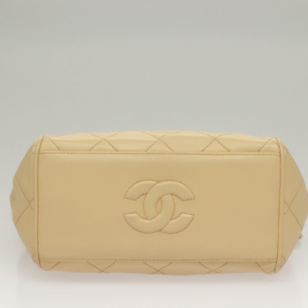 Chanel Chain Leather Beige Leather Shoulder Bag Bag (Pre-Owned)