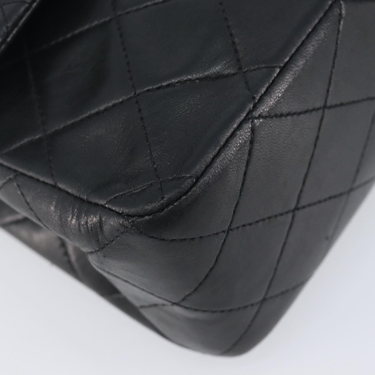 Chanel Timeless - Classic Double Flap Leather Black Leather Handbag (Pre-Owned)