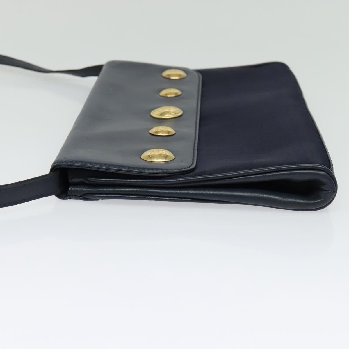 Burberry Flap Shoulder Canvas Navy Canvas Shoulder Bag Bag (Pre-Owned)