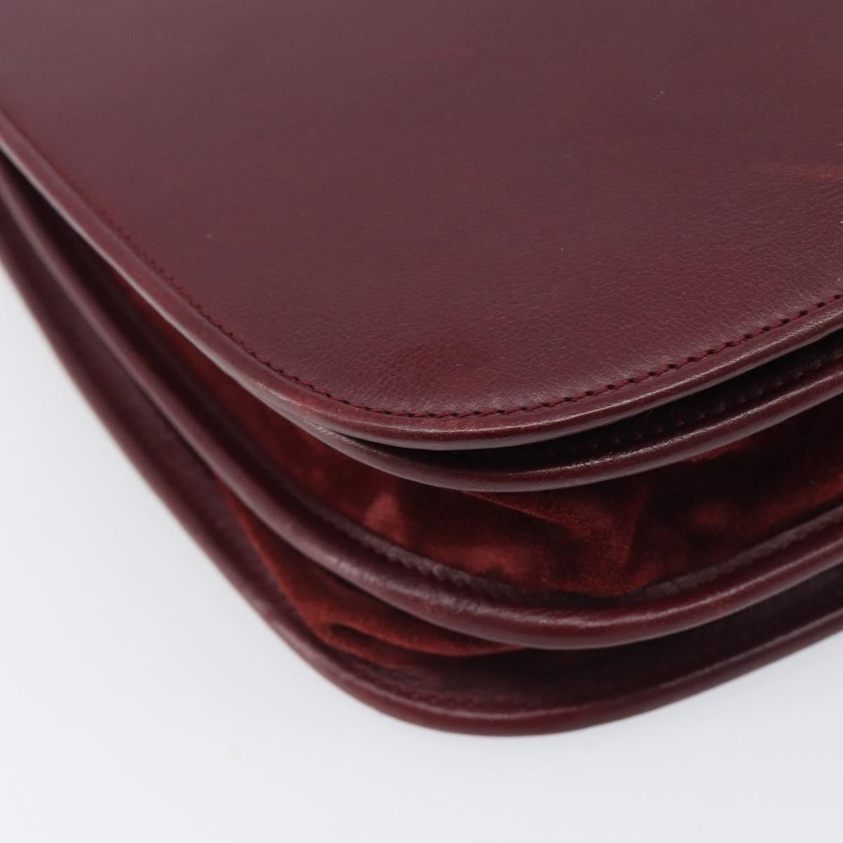 Cartier Must De Cartier Leather Burgundy Leather Shoulder Bag Bag (Pre-Owned)