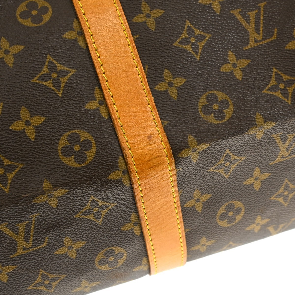 Louis Vuitton Keepall Bandoulière Monogram Brown Canvas Travel Bag Bag (Pre-Owned)
