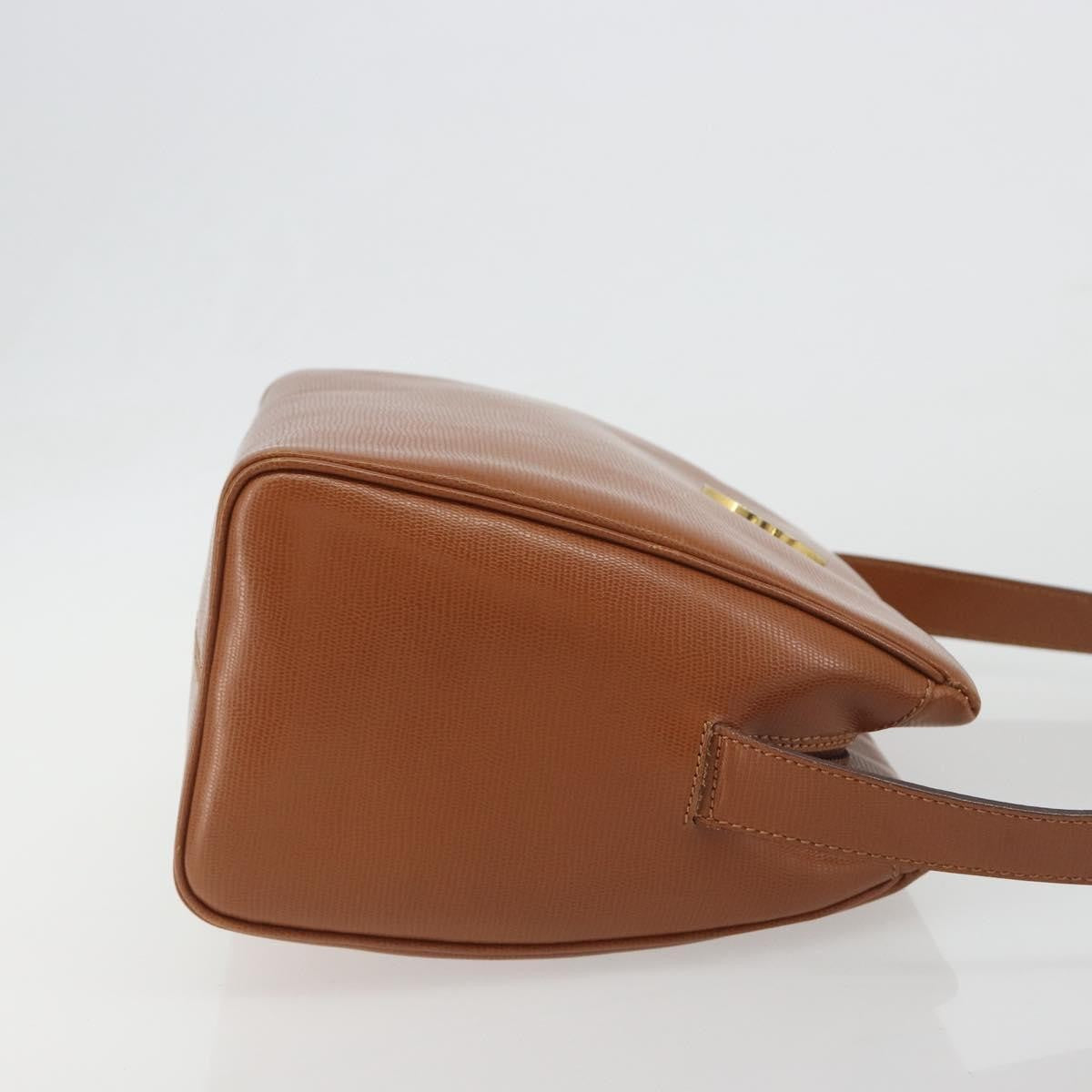 Celine Vintage Circle Logo Leather Brown Leather Shoulder Bag Bag (Pre-Owned)