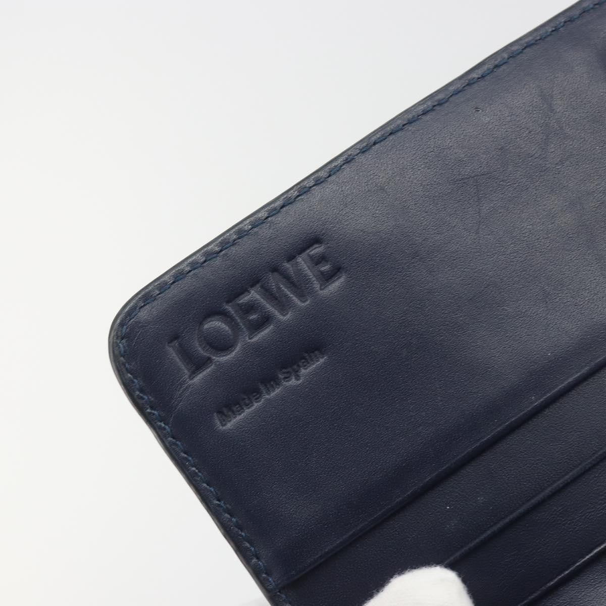 Loewe Anagram Leather Navy Leather Wallets Accessory (Pre-Owned)