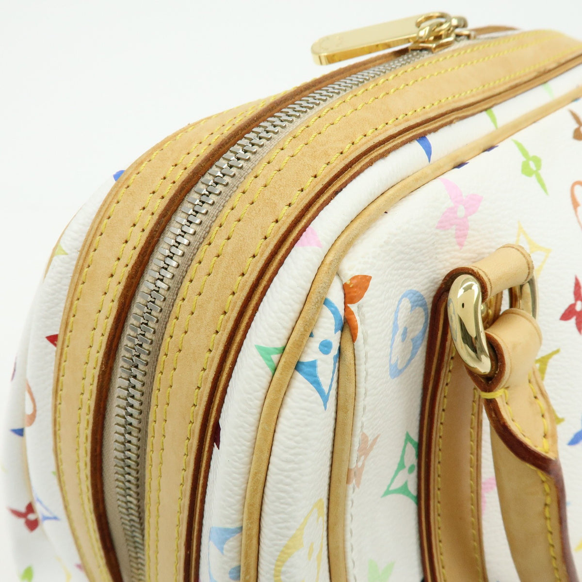 Louis Vuitton Priscilla Monogram Multicolor White Canvas Handbag (Pre-Owned)