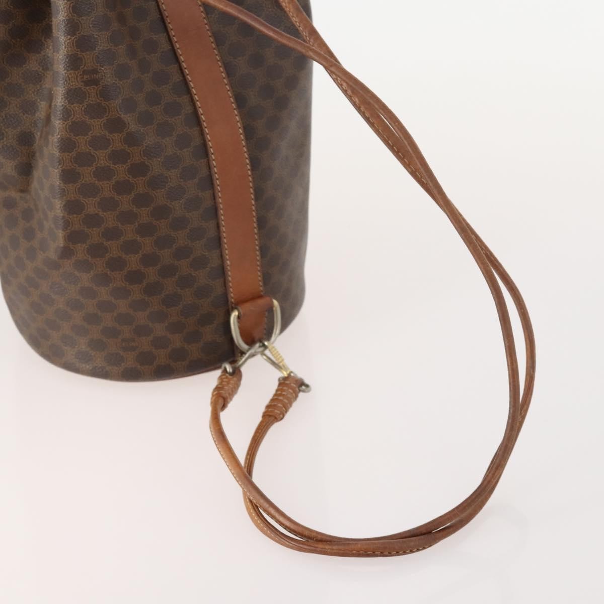 Celine Vintage Macadam Canvas And Leather Brown Canvas Backpack Bag (Pre-Owned)