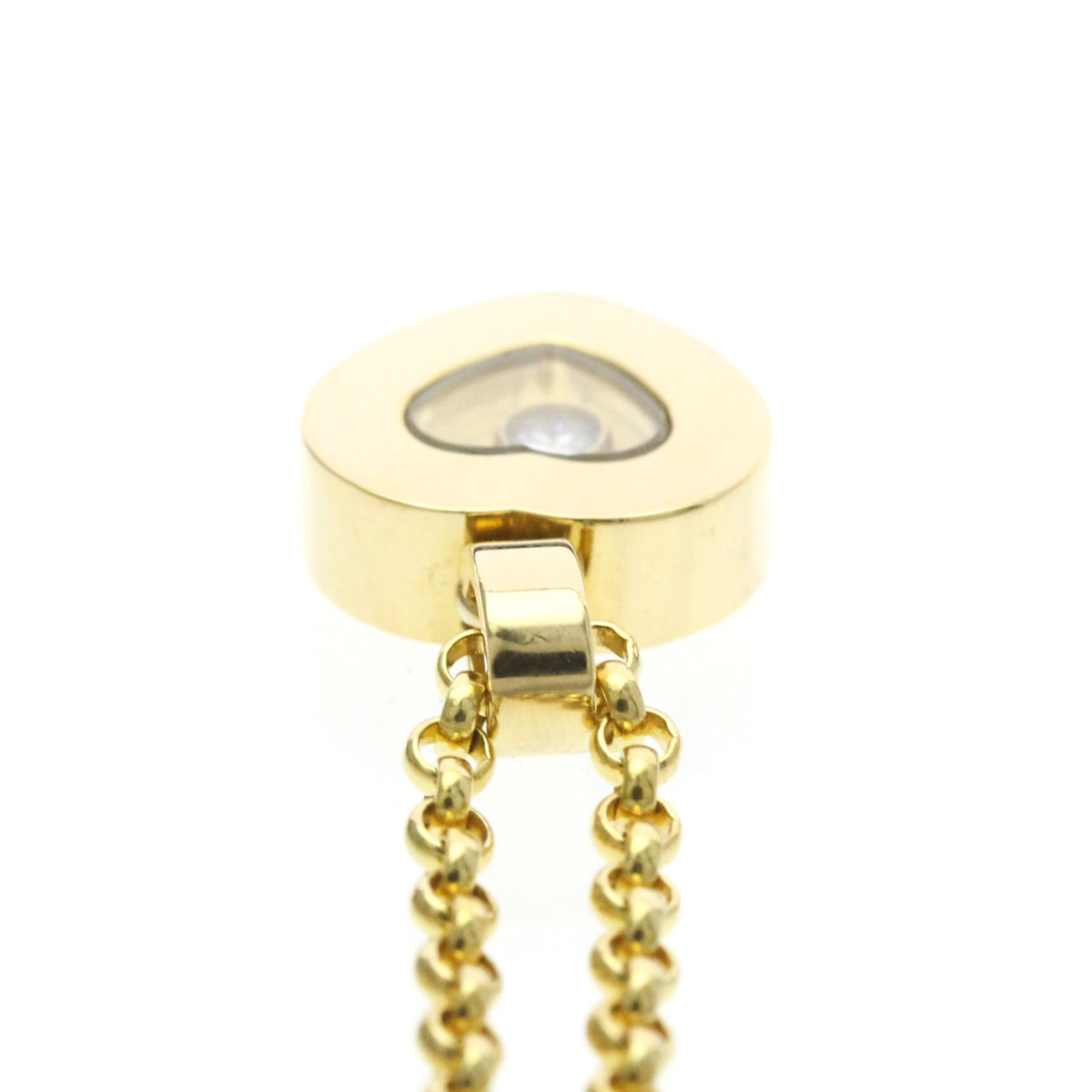 Chopard Happy Diamonds Heart Pendant 18K Yellow Gold With 1 Floating Diamond Gold Yellow_Gold Necklace Jewelry (Pre-Owned)