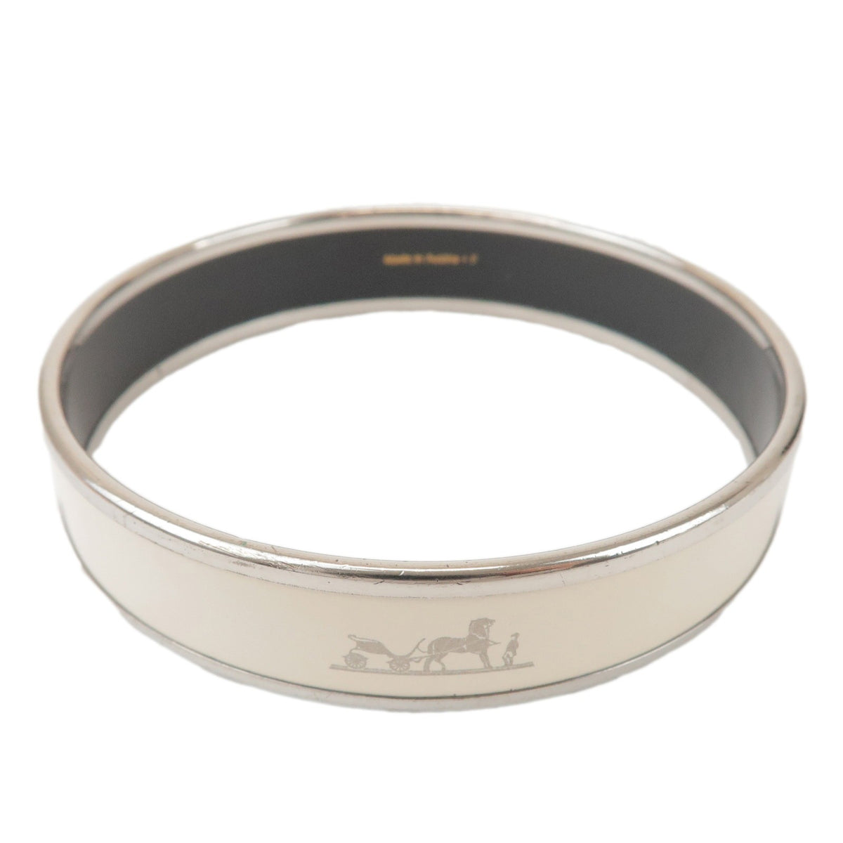 Hermes Caleche Bangle Enamel Silver Silver_Plated Bracelet Jewelry (Pre-Owned)