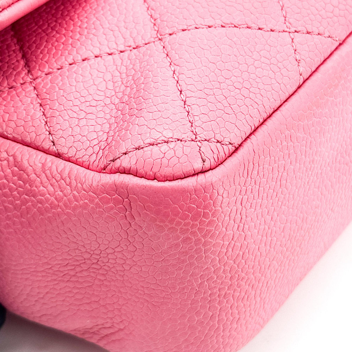 Chanel Classic Square Flap Clutch With Chain Quilted Caviar Pink Calfskin Clutche & Pouche Bag (Pre-Owned)