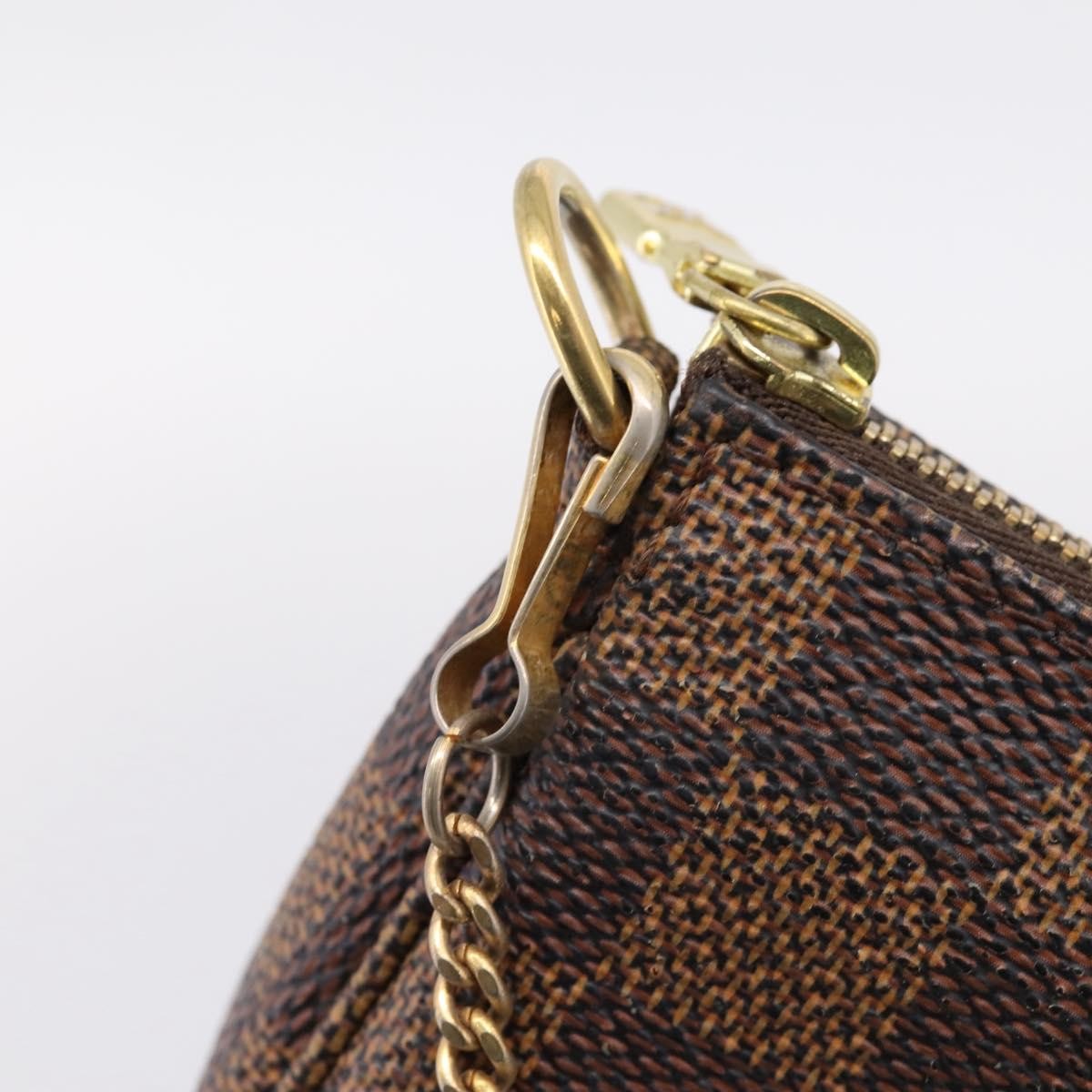 Louis Vuitton Mini Pochette Accessoires Damier Canvas Brown Canvas Clutche & Pouche Bag (Pre-Owned)