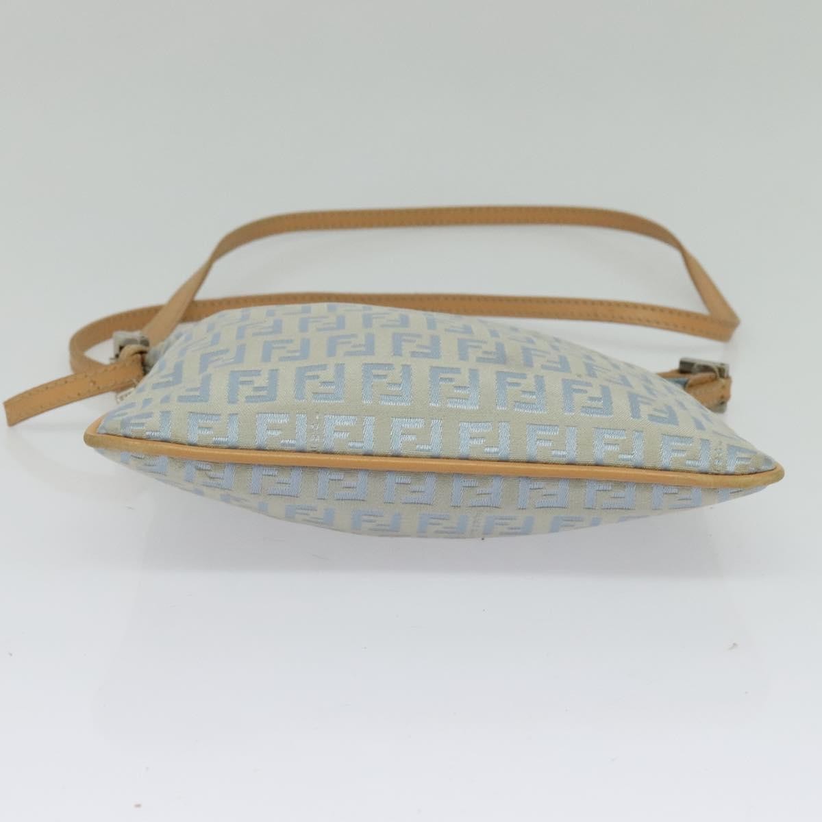 Fendi Vintage Flat Zucchino Canvas Blue Canvas Shoulder Bag Bag (Pre-Owned)