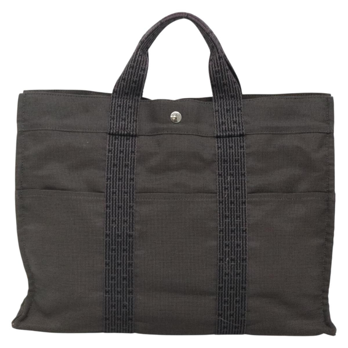 Hermes Fourre Tout Toile Gray Canvas Tote Bag Bag (Pre-Owned)