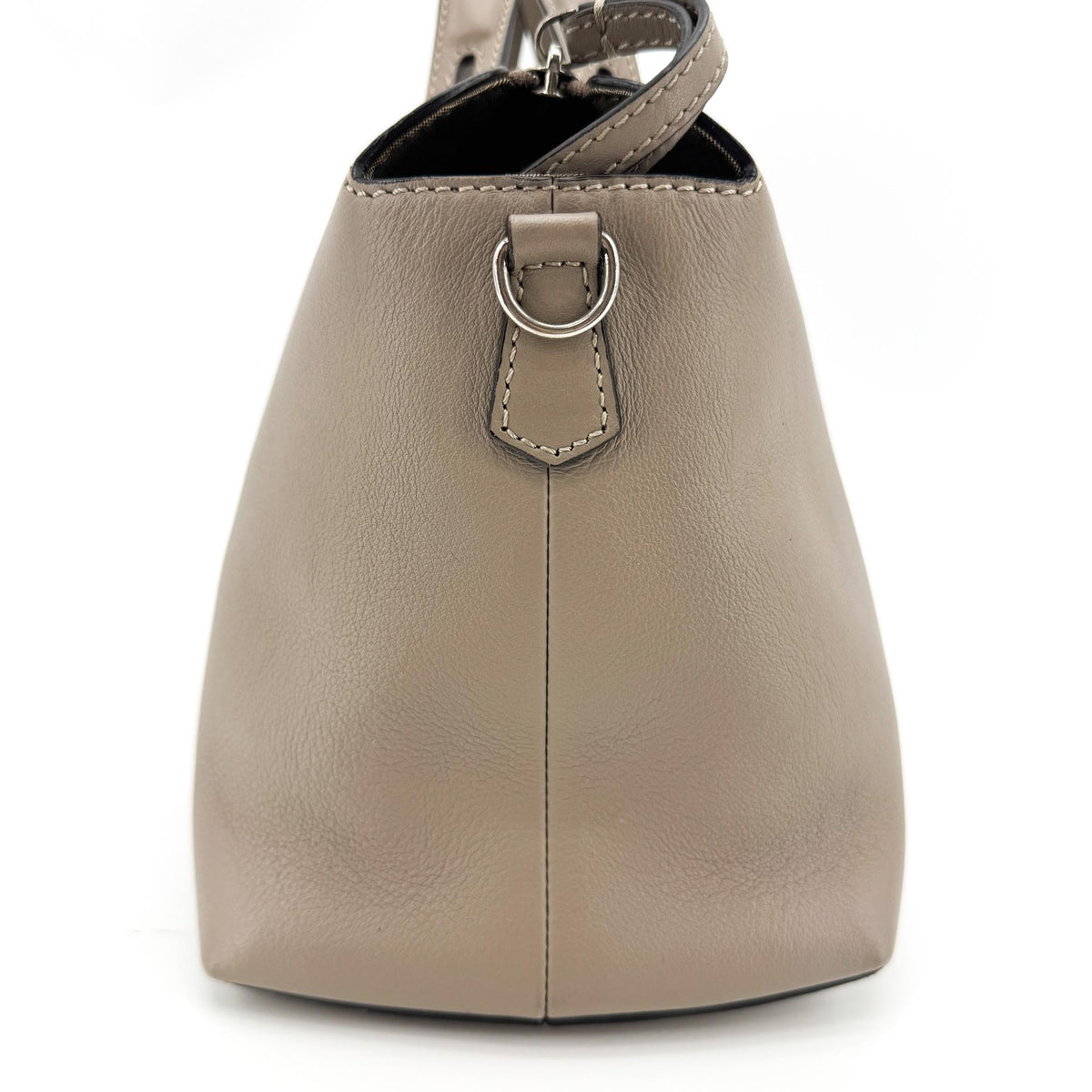 Fendi By The Way Satchel Calfskin Beige Leather Handbag (Pre-Owned)