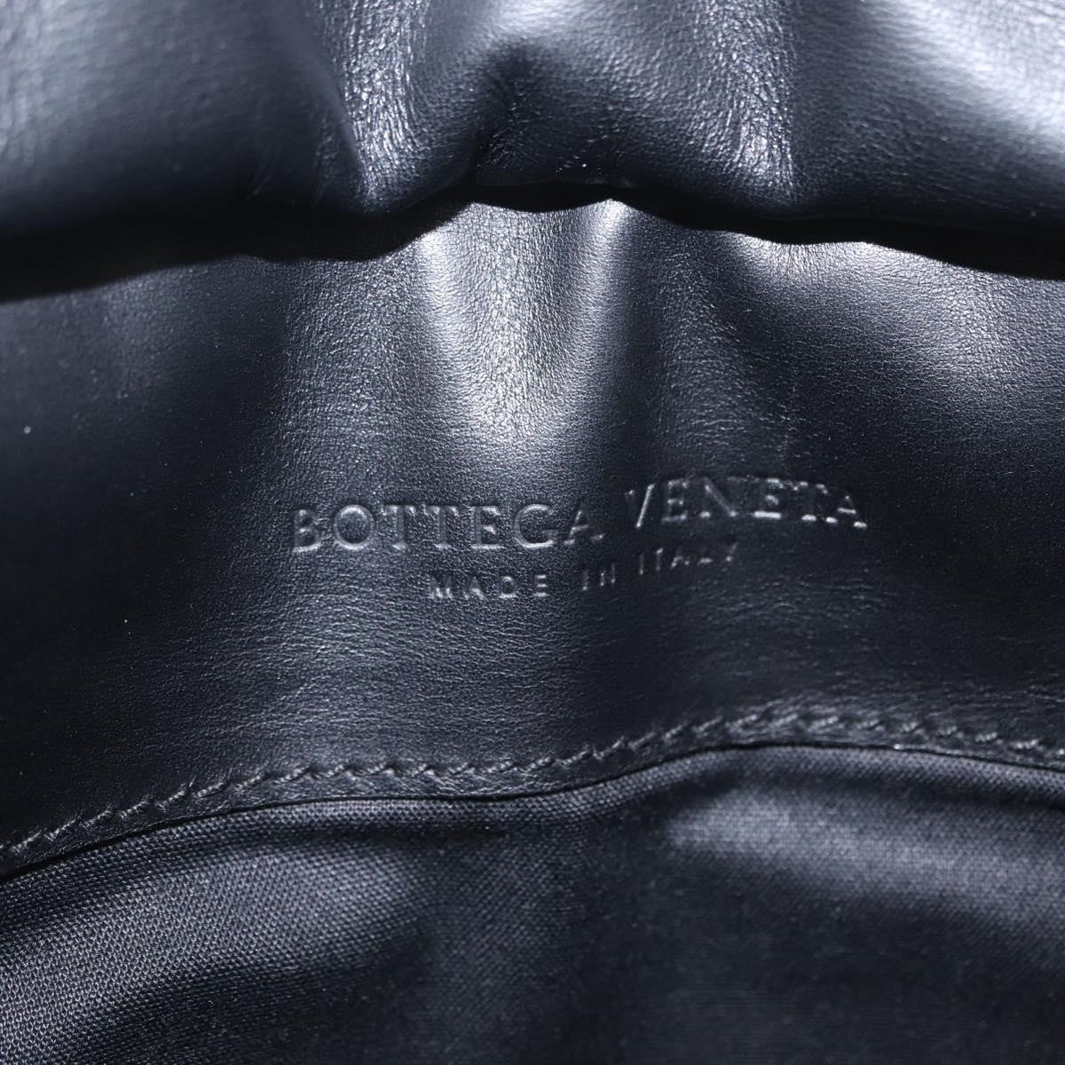 Bottega Veneta Utility Waist Leather With Intrecciato Black Leather Shoulder Bag Bag (Pre-Owned)