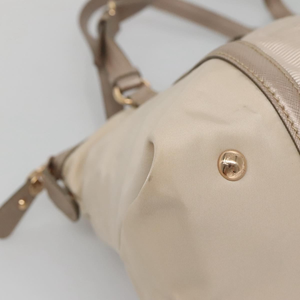 Salvatore Ferragamo Vala Nylon Beige Nylon Handbag (Pre-Owned)