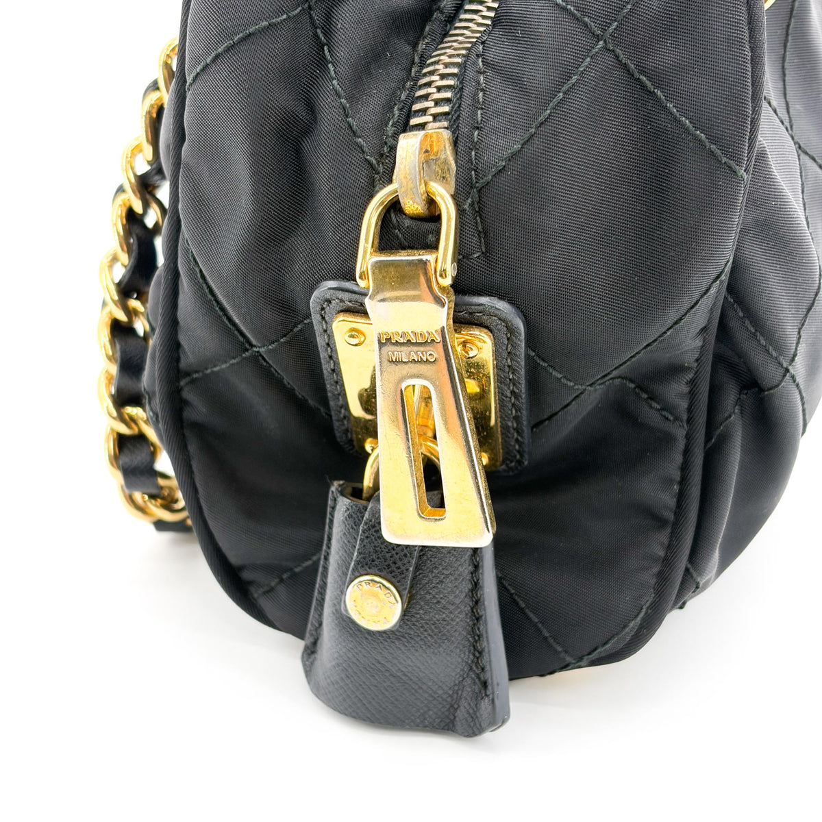 Prada Re-Edition 1995 Chain Quilted Re-Nylon Black Nylon Tote Bag Bag (Pre-Owned)
