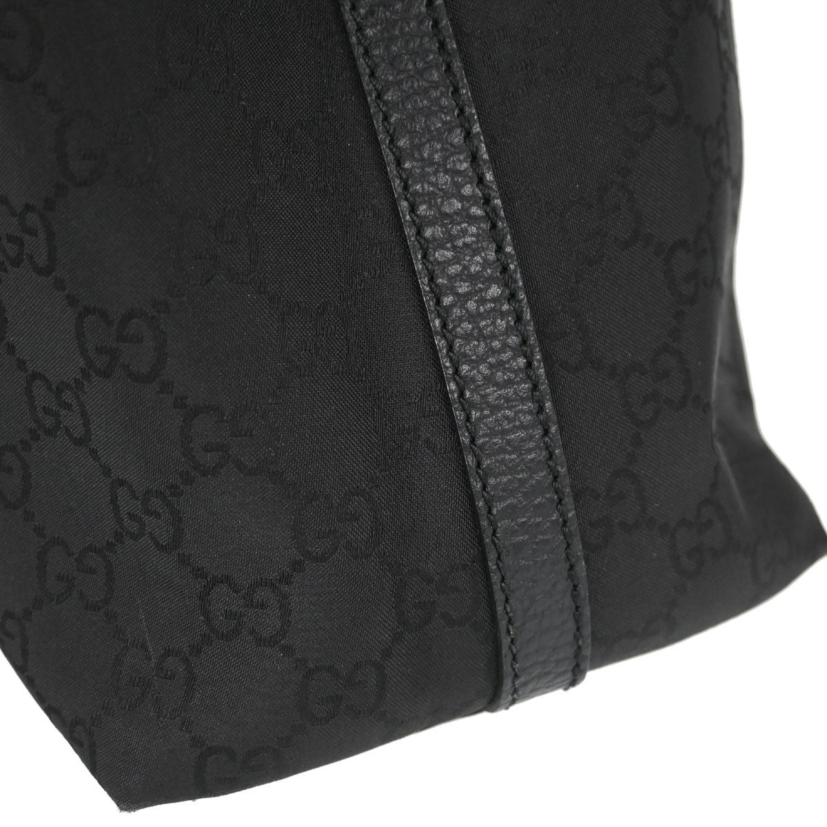 Gucci Vintage Open Shoulder Bag (Outlet) Gg Canvas With Leather Black Canvas Shoulder Bag Bag (Pre-Owned)