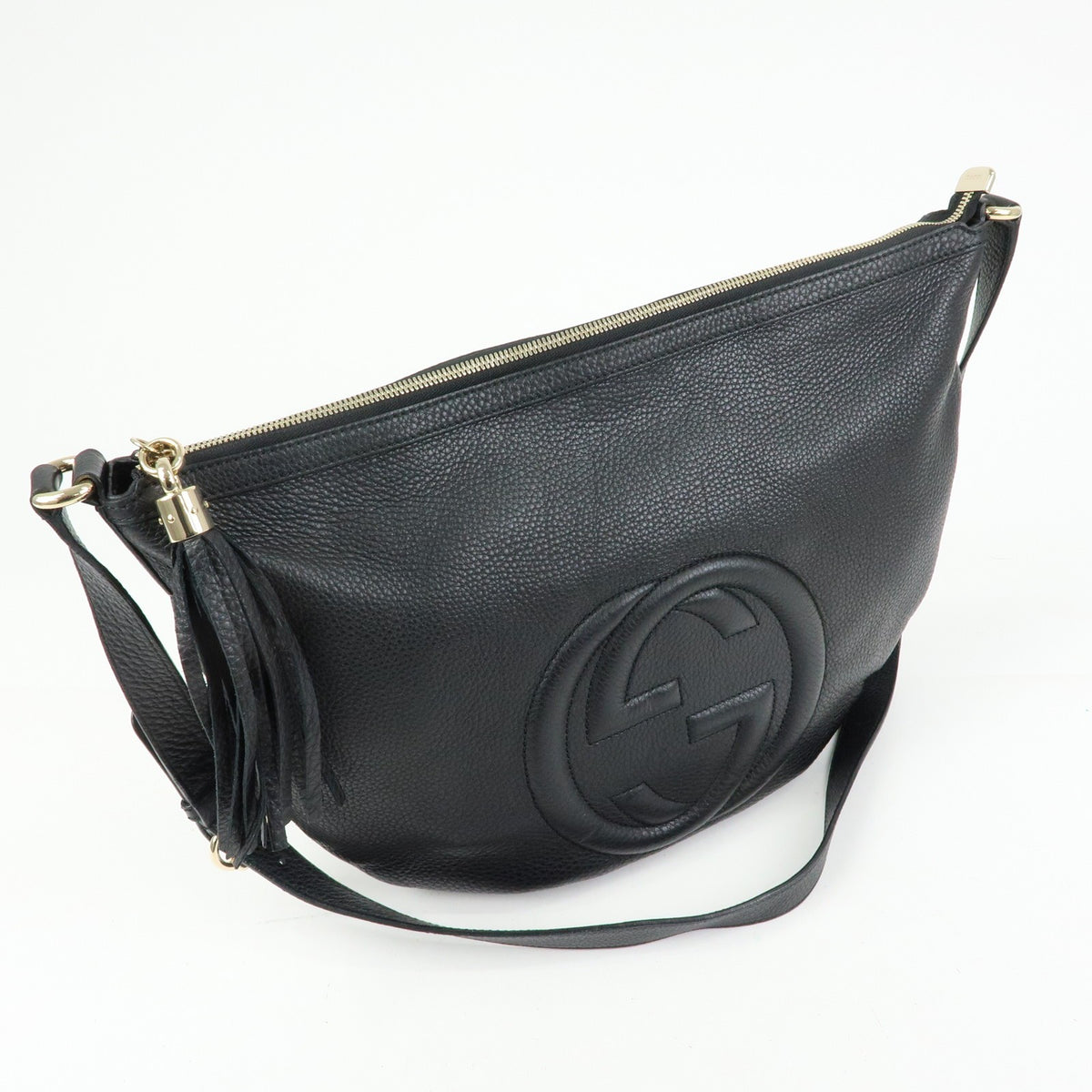 Gucci Soho Messenger Leather Black Leather Handbag (Pre-Owned)