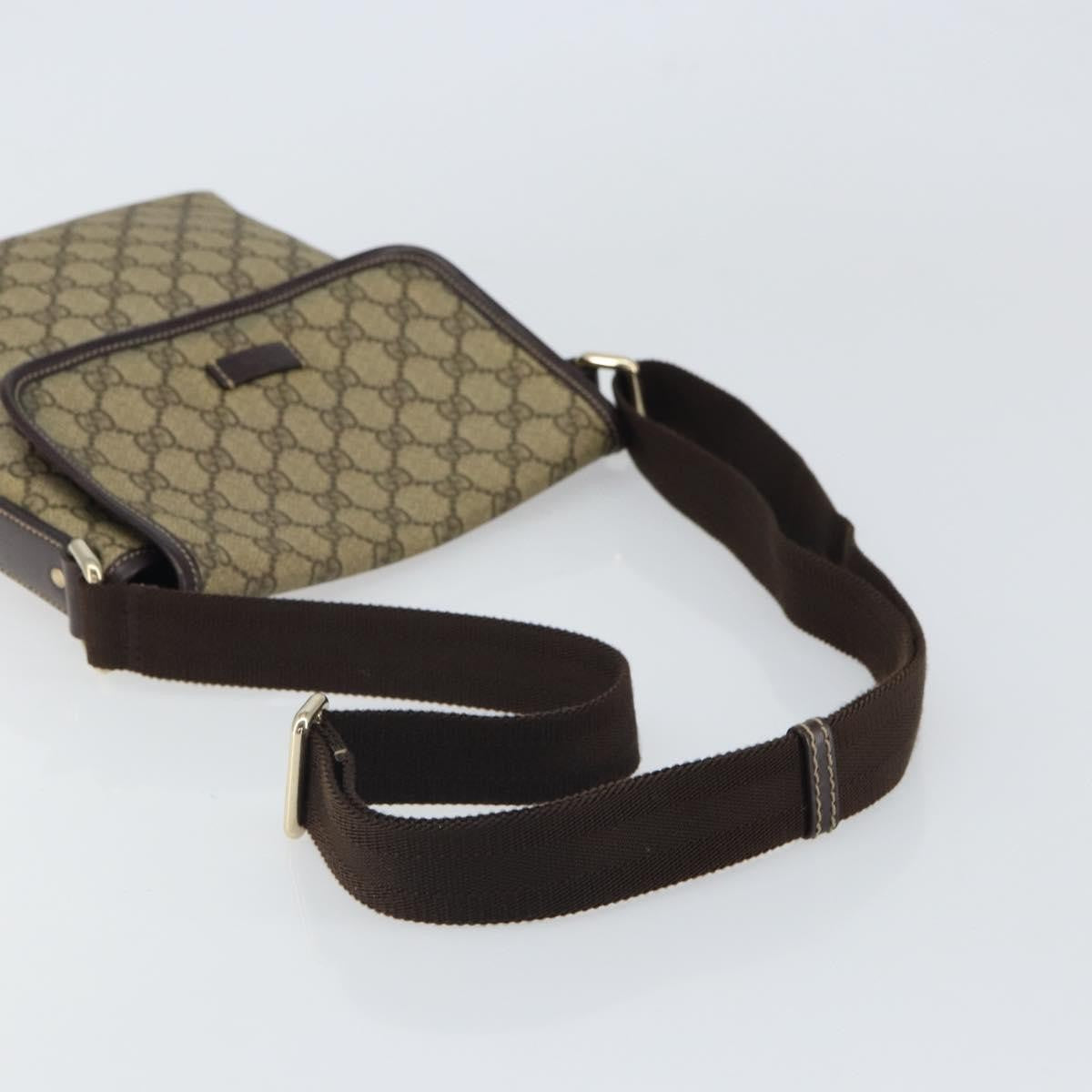 Gucci Flap Messenger Gg Coated Canvas Beige Pvc Shoulder Bag Bag (Pre-Owned)