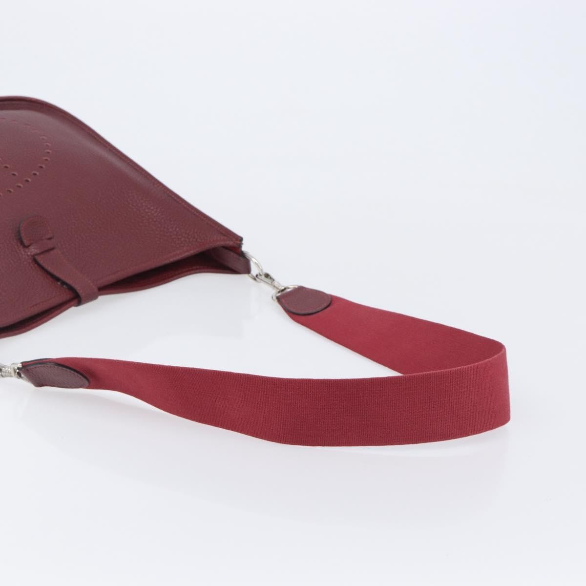 Hermes Evelyne Bag Gen I Chamonix Burgundy Leather Handbag (Pre-Owned)