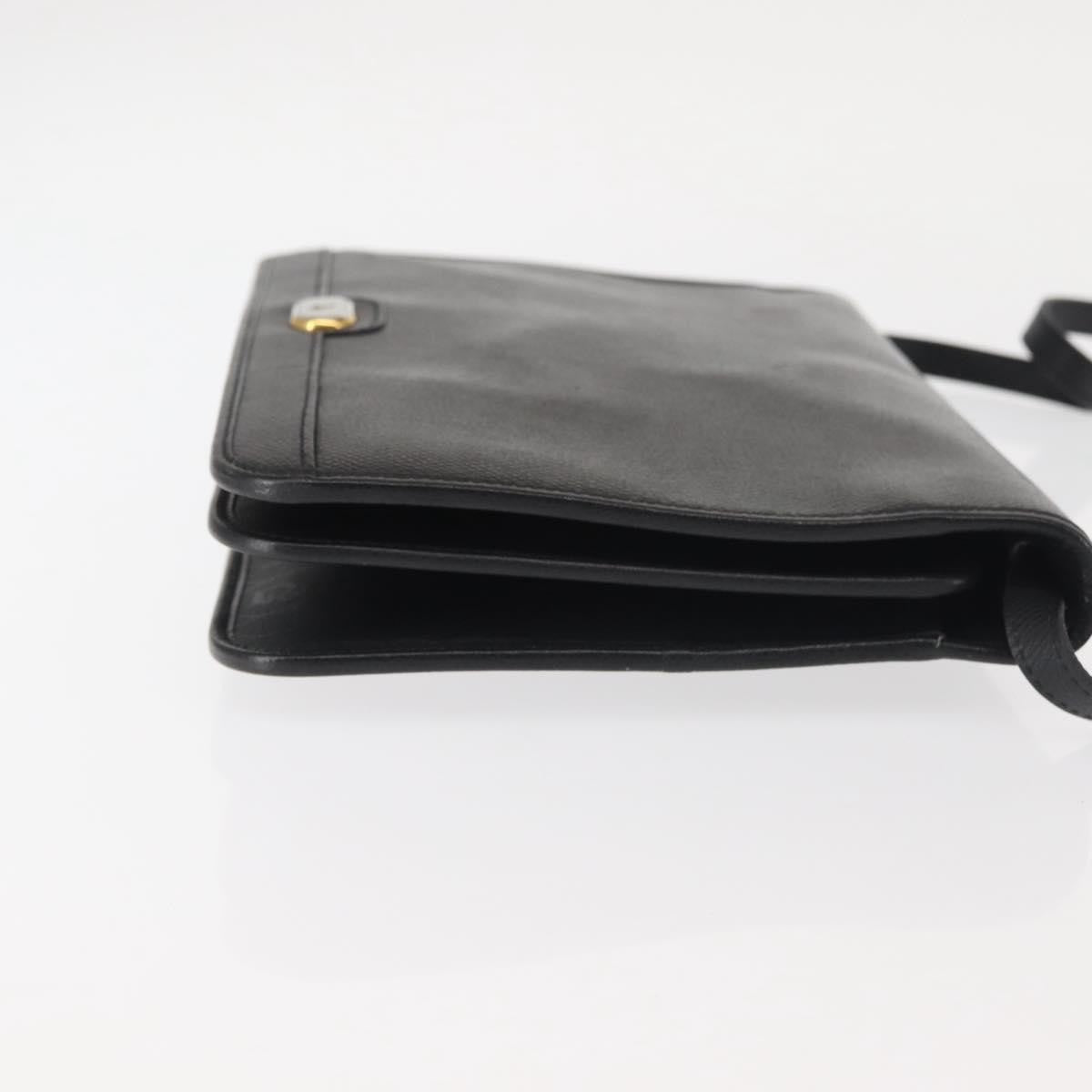 Christian Dior Vintage Leather Black Leather Shoulder Bag Bag (Pre-Owned)