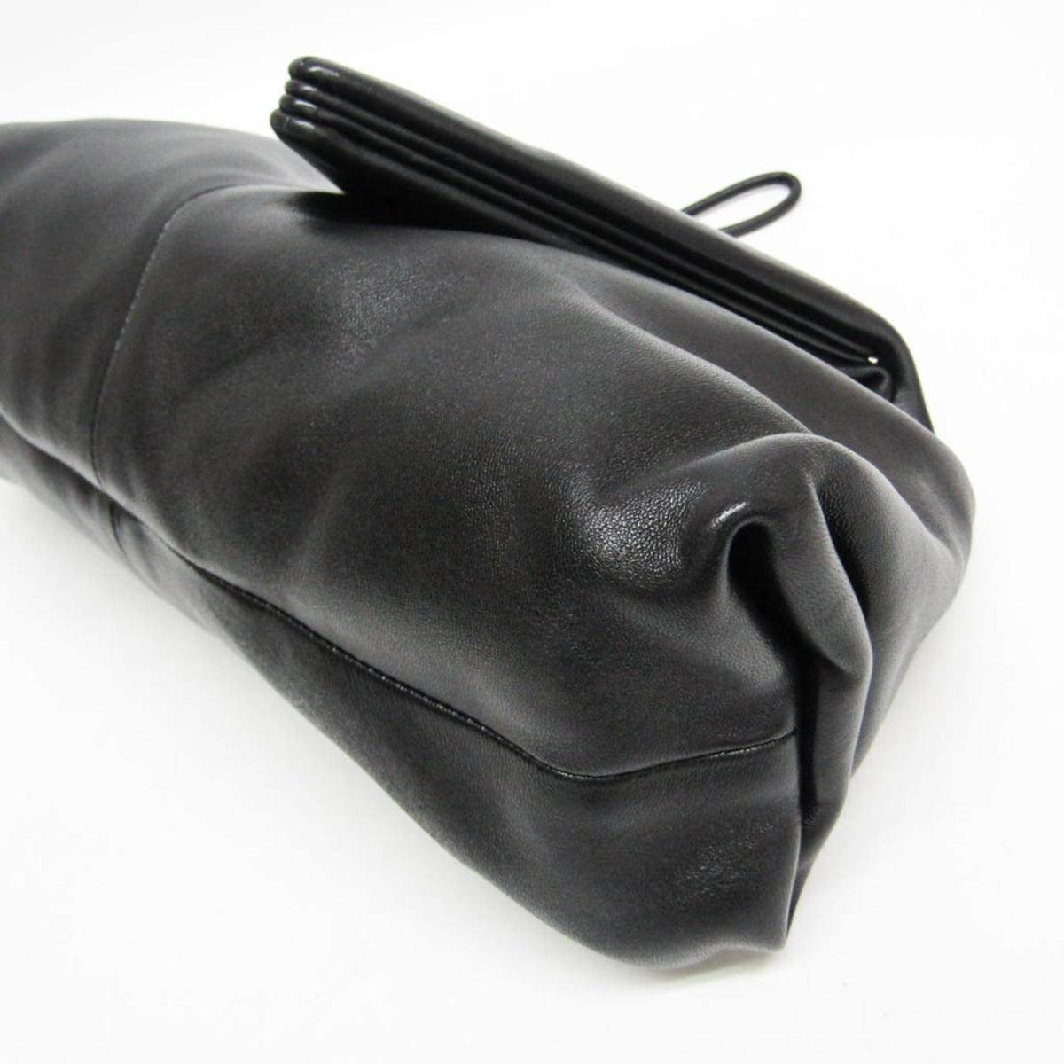 Bottega Veneta Bv Trine Fold Clutch Leather Black Leather Clutche & Pouche Bag (Pre-Owned)