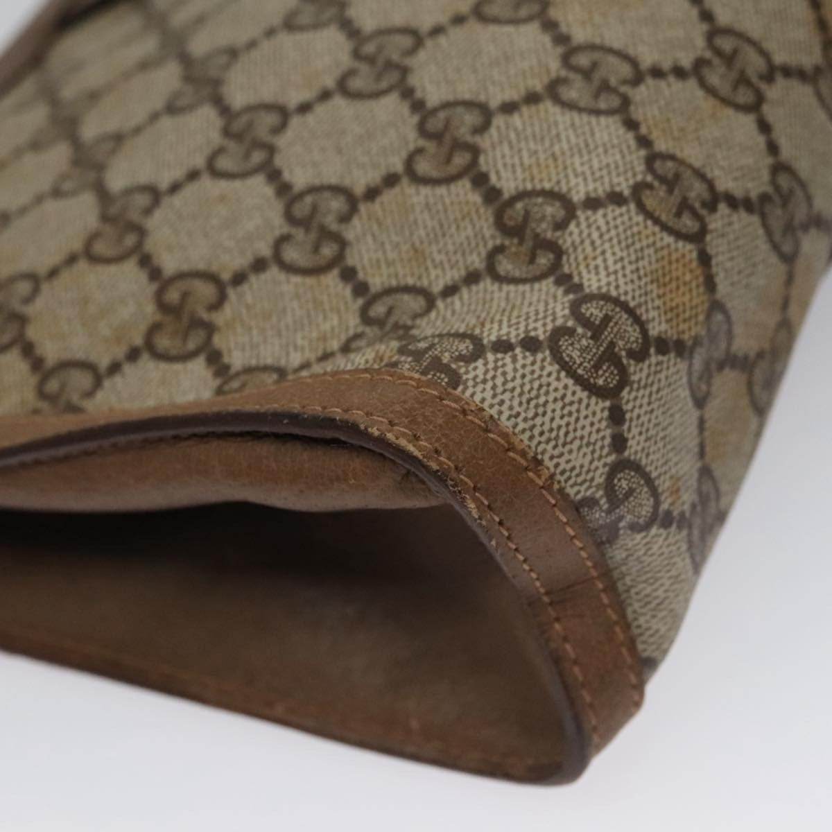 Gucci Sherry Line Canvas Beige Canvas Clutche & Pouche Bag (Pre-Owned)