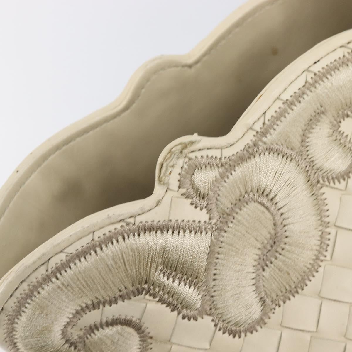 Bottega Veneta Belted Cabas Tote Intrecciato Nappa With Stitched Detail White Leather Tote Bag Bag (Pre-Owned)