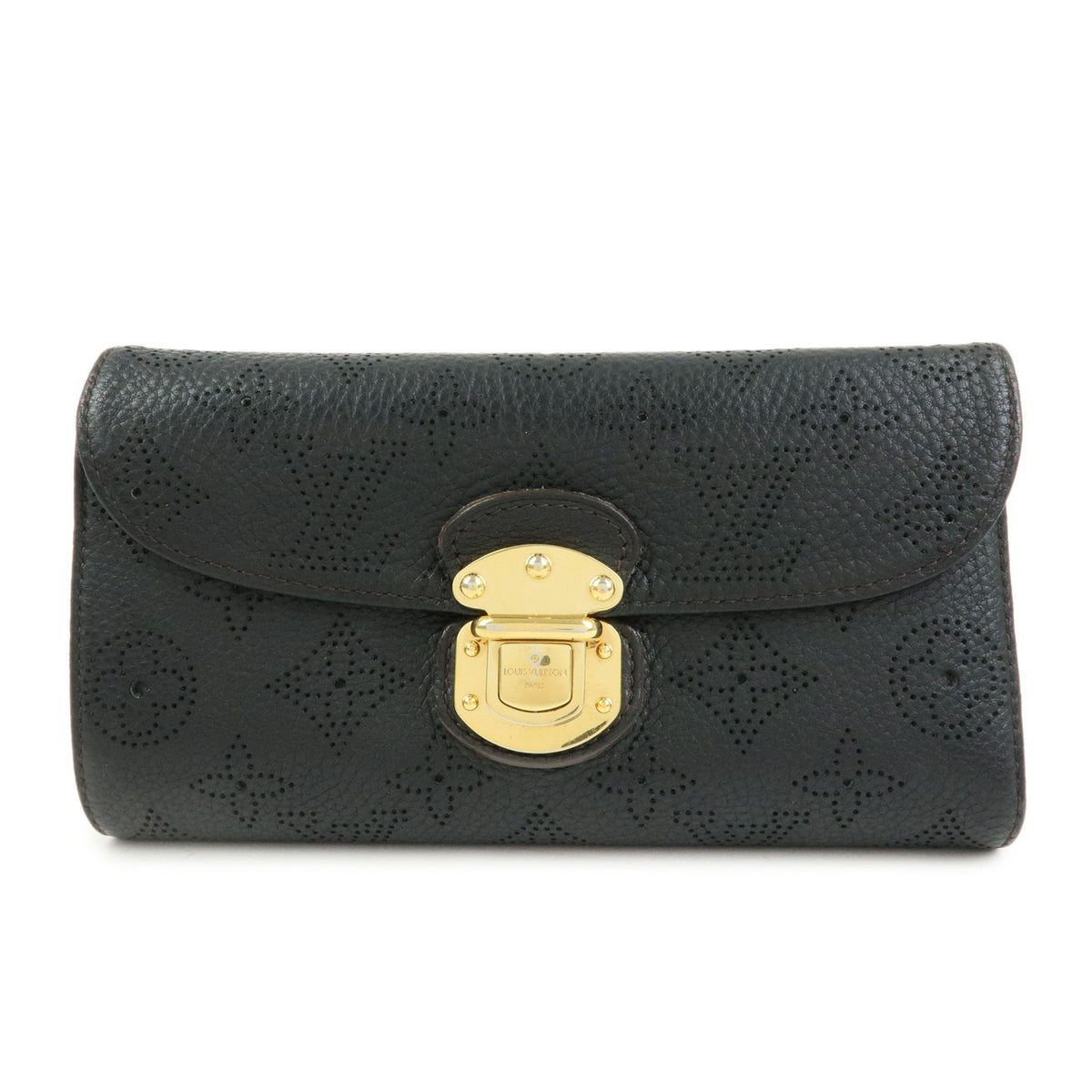 Louis Vuitton Amelia Mahina Leather Black Leather Wallets Accessory (Pre-Owned)