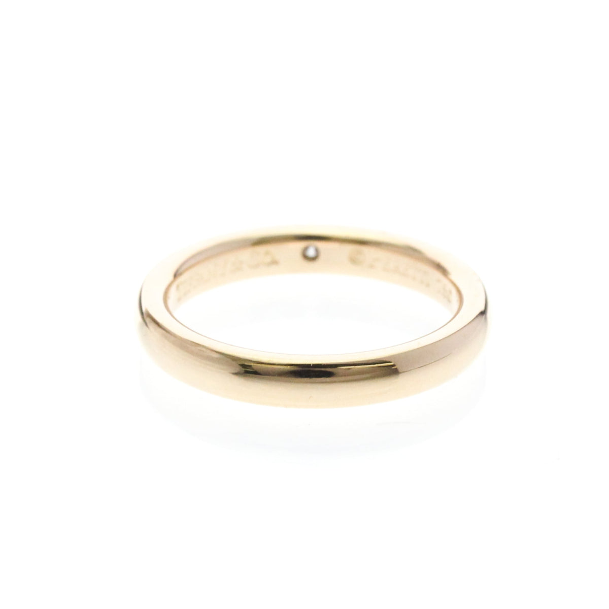 Tiffany & Co. Elsa Peretti 1 Diamond Stacking Band 18K Rose Gold With Diamond Gold Pink_Gold Ring Jewelry (Pre-Owned)