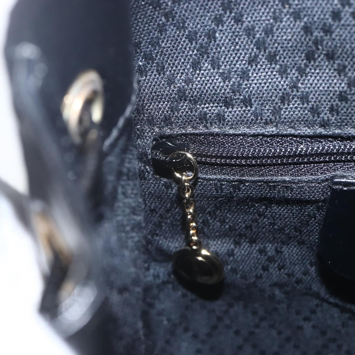 Gucci Vintage Bamboo Patent Black Patent_Leather Backpack Bag (Pre-Owned)