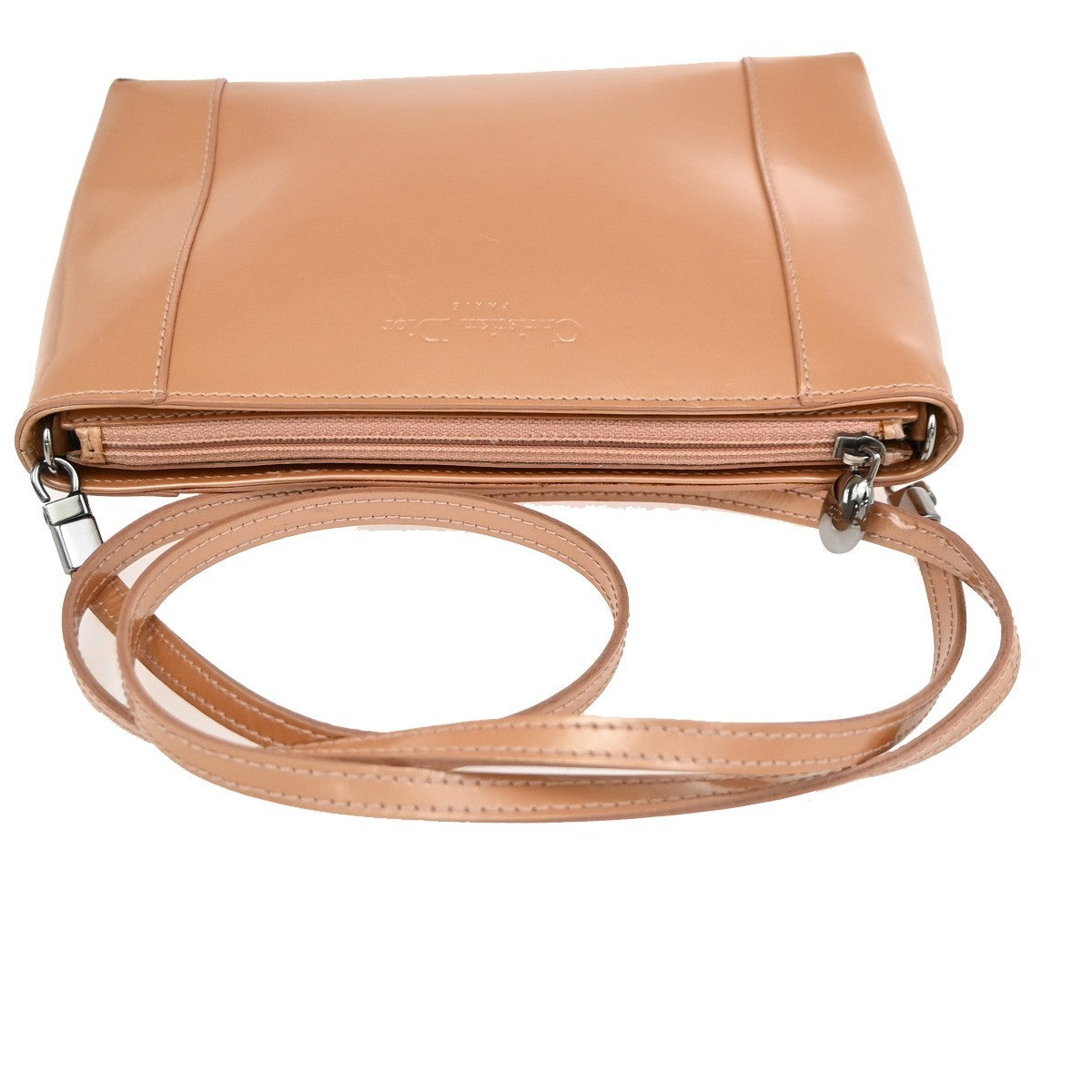 Christian Dior Malice Tote Leather Beige Patent_Leather Tote Bag Bag (Pre-Owned)