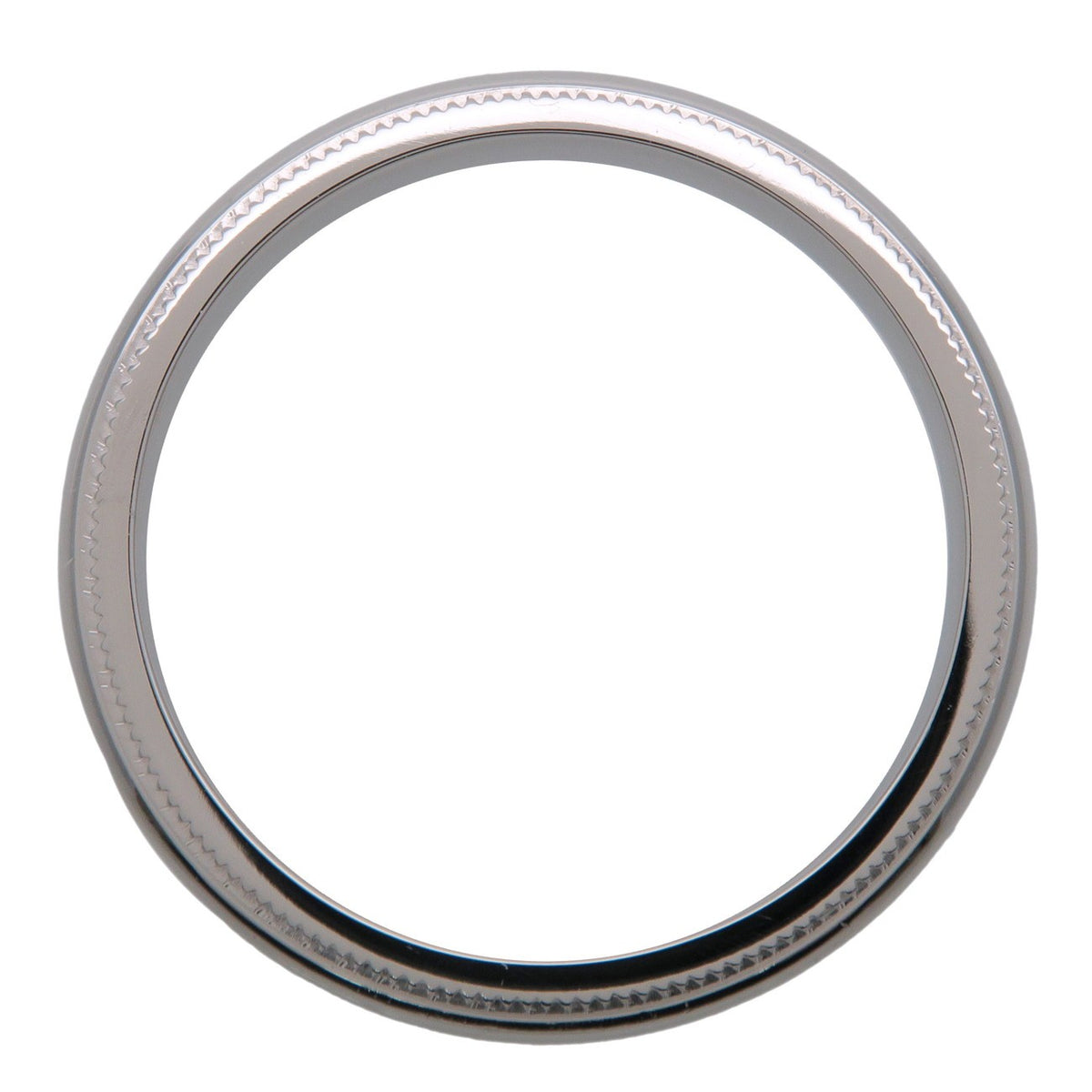 Tiffany & Co. Classic Milgrain Band Platinum Silver Platinum Ring Jewelry (Pre-Owned)