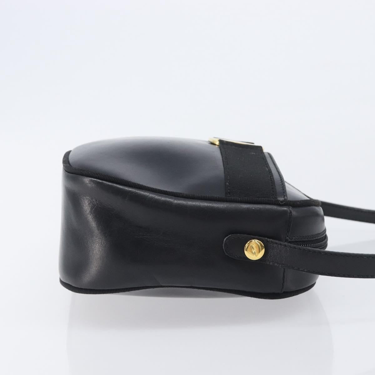 Salvatore Ferragamo Vara Bow Camera Leather Black Leather Shoulder Bag Bag (Pre-Owned)
