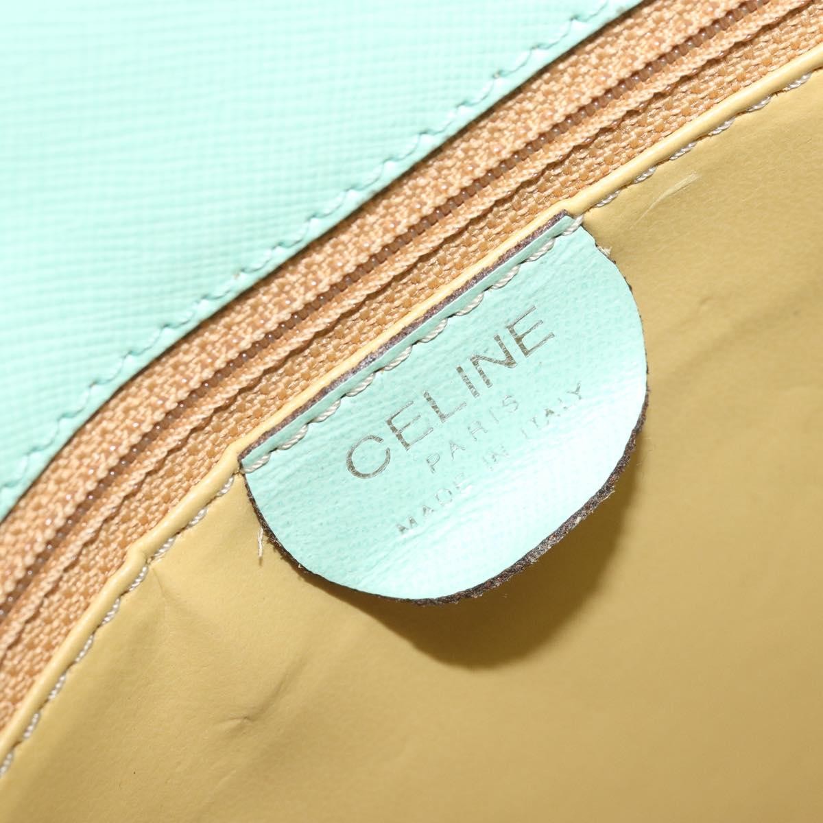 Celine Circle Logo Leather Green Leather Handbag (Pre-Owned)