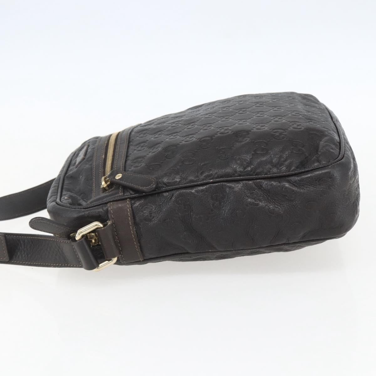 Gucci Front Zip Messenger Guccissima Leather Brown Leather Shoulder Bag Bag (Pre-Owned)